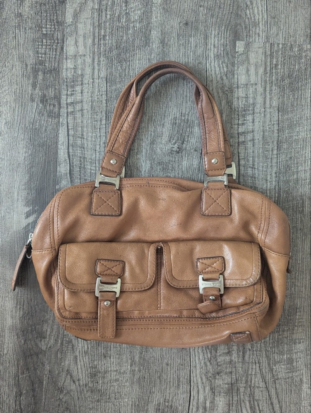Michael Kors Classic Y2K Tan Glove Tanned Leather Satchel Tote Handbag